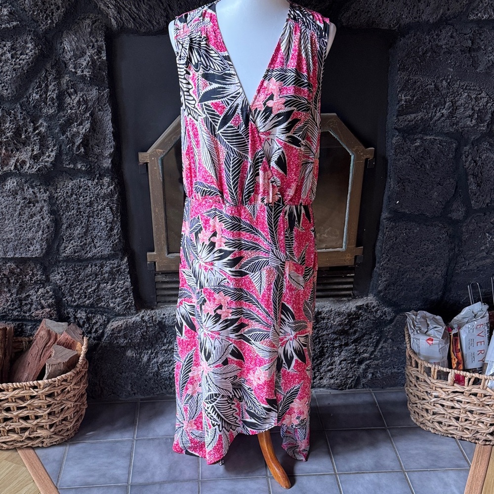 Liz Claiborne Pink and Black High Low Dress